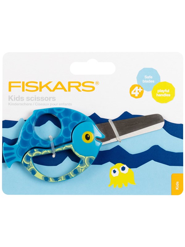 Fiskars Kinderschaar Met Dierenmotief 13 Cm Blauw/groen