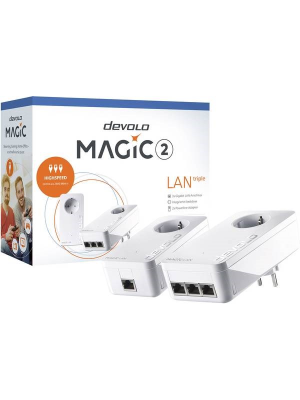 Devolo Magic 2 LAN triple Starter Kit 2400 Mbit/s Ethernet/LAN Blanc 2 pièce(s)