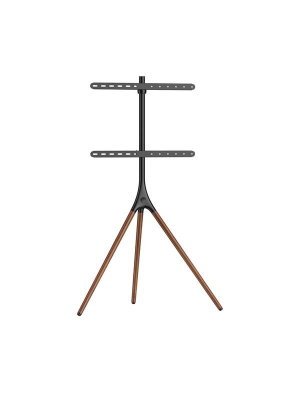 Alterzone Trio TV floor stand 45"-65" TVs black & walnut - Max 32 kg - recommended for