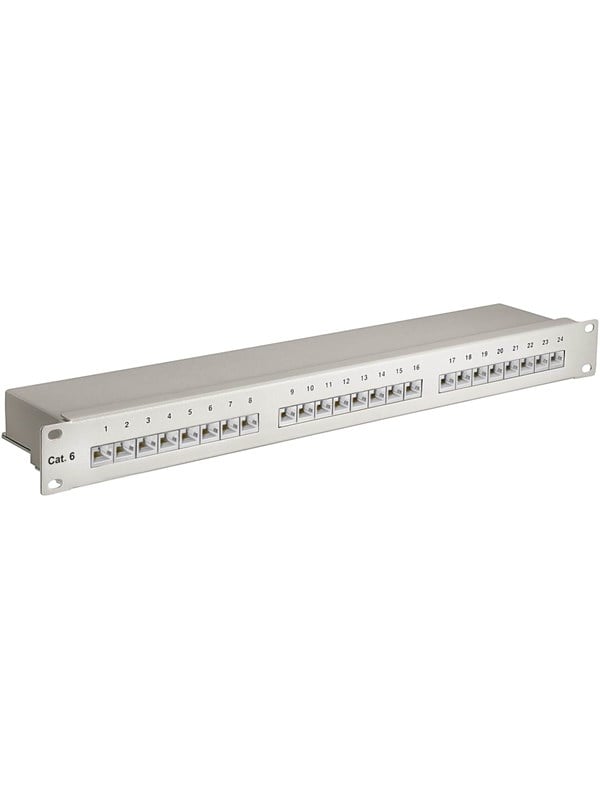Pro CAT 6 19 inch (48.3 cm) Patch Panel 24 Port Grijs