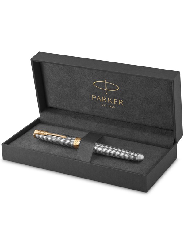 Parker Sonnet Chiselled Zilver G.T Fountain pen F