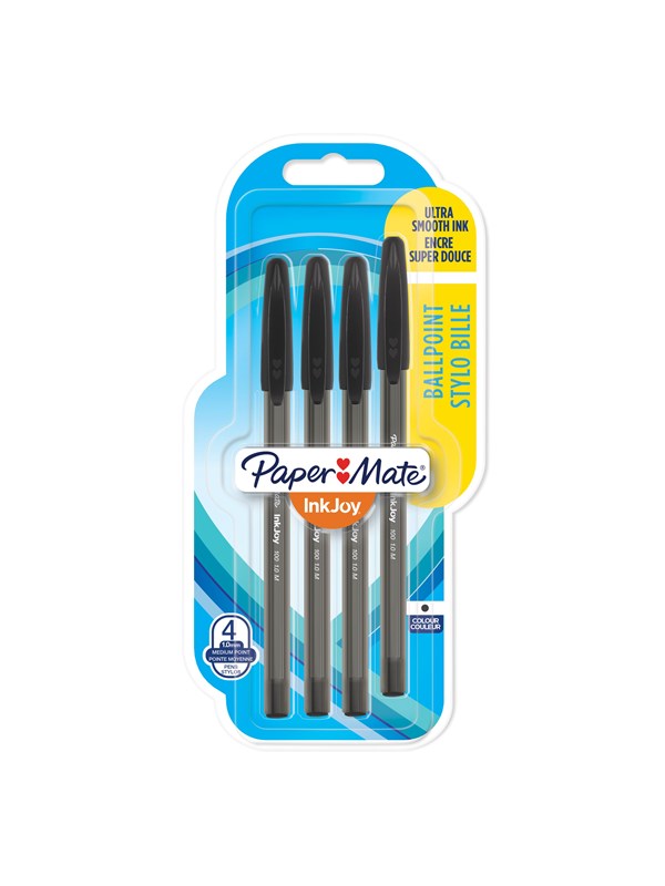 Paper Mate InkJoy 100 Capped 4-Bag m Zwart