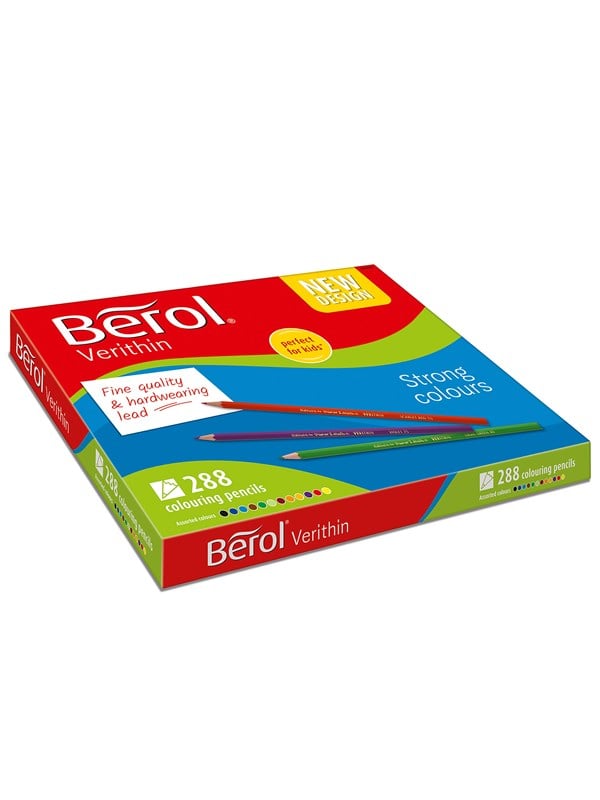 Berol Verithin Kleurpotloden Assortiment van kleuren Voorgeslepen Klassenpakket van 288