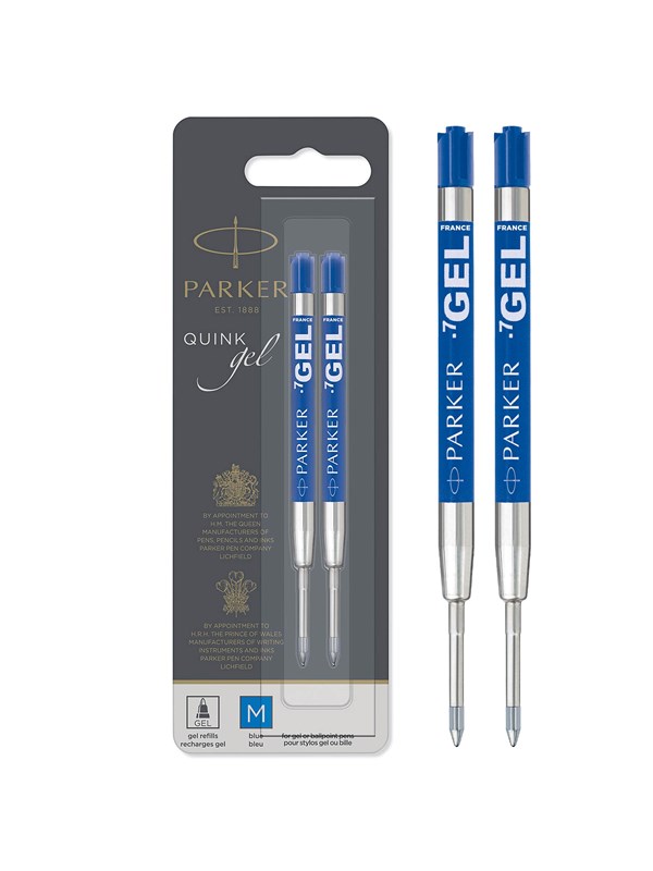 Parker Gel Pen Refills | Medium Tip (0.7mm) | Blue QUINK Ink | 2 Count