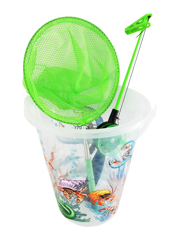 Happy Summer 1x krabbenvisset: 1x telescopisch visnet, 1x emmer, 1x hengel