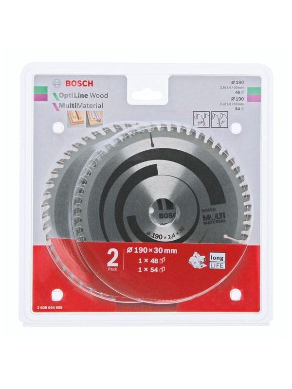 Bosch 1x Optiline Wood + 1x Multi Material zaagbladen-set