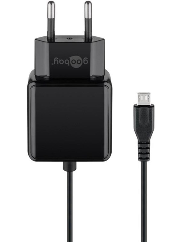 Micro-USB voeding compleet - Micro-USB oplader - USB 2.0 micro stekker - 1m - 3000mA - 15 Watt - 5V - Zwart