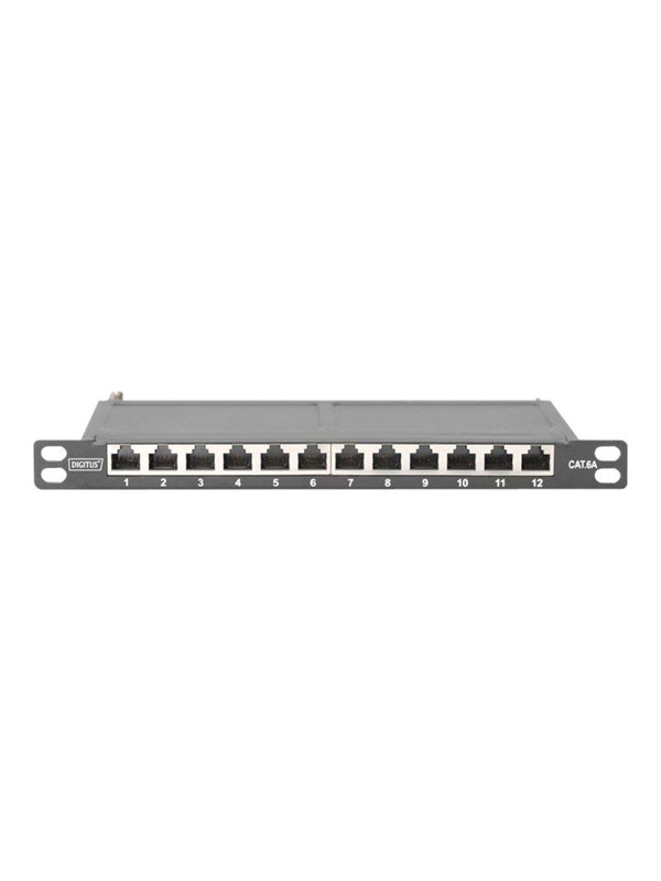 DIGITUS 12-Port CAT 6A Slim Patch Panel