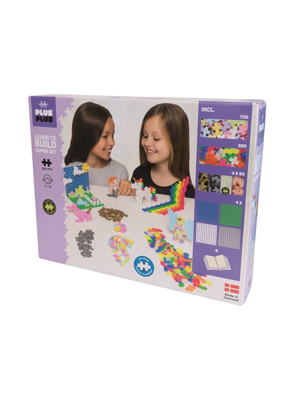 Plus-Plus Learn to Build pastel 1200 delige bouwset - 3812 - Bouwspeelgoed - Constructiespeelgoed - Set met bouwstenen - Vanaf 5 jaar