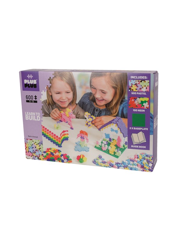 Plus-Plus Learn to Build pastel 600 delige bouwset - 5009 - Bouwspeelgoed - Constructiespeelgoed - Set met bouwstenen - Vanaf 5 jaar