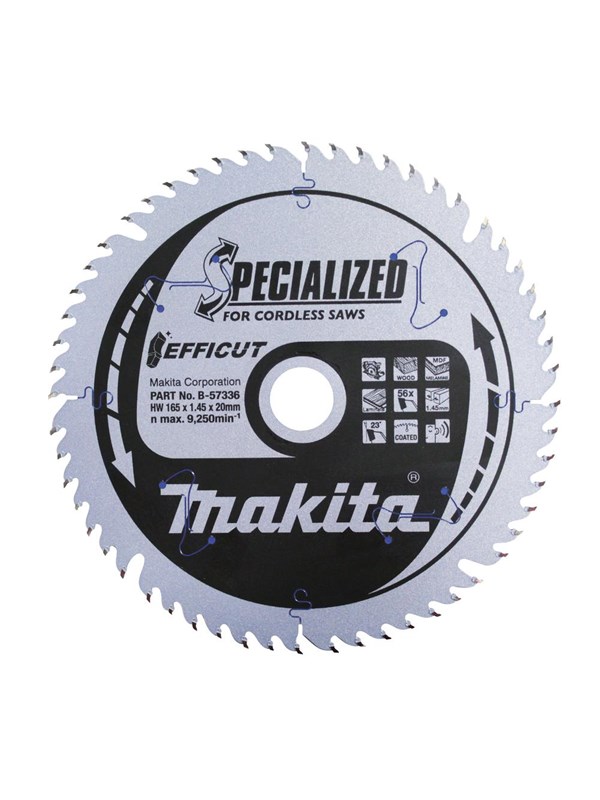Makita B-57336 B-57336 Cirkelzaagblad 165 x 20 x 1.45 mm Aantal tanden: 56 1 stuk(s)