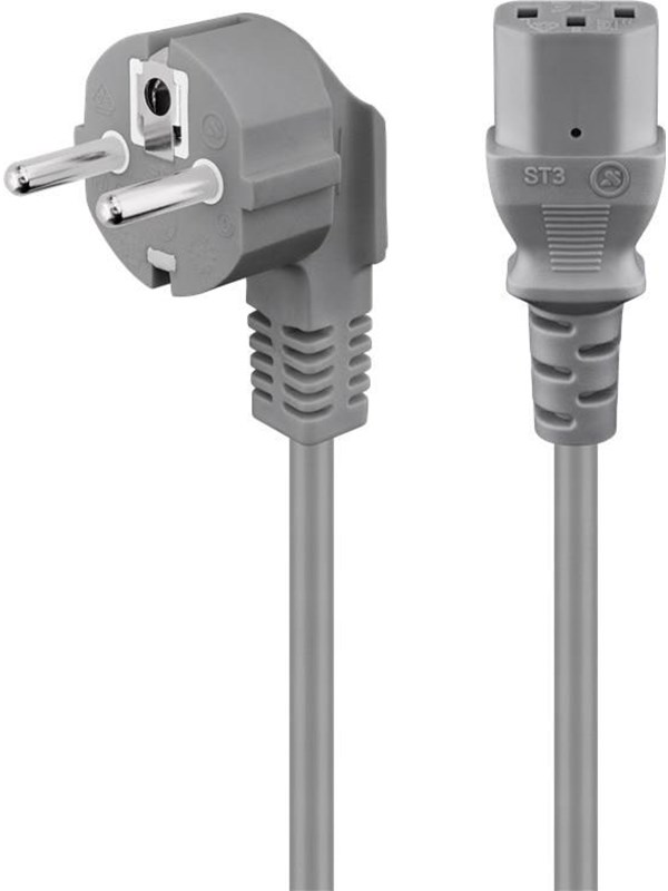 Goobay Stroomkabel met C13 plug - grijs - 2 meter