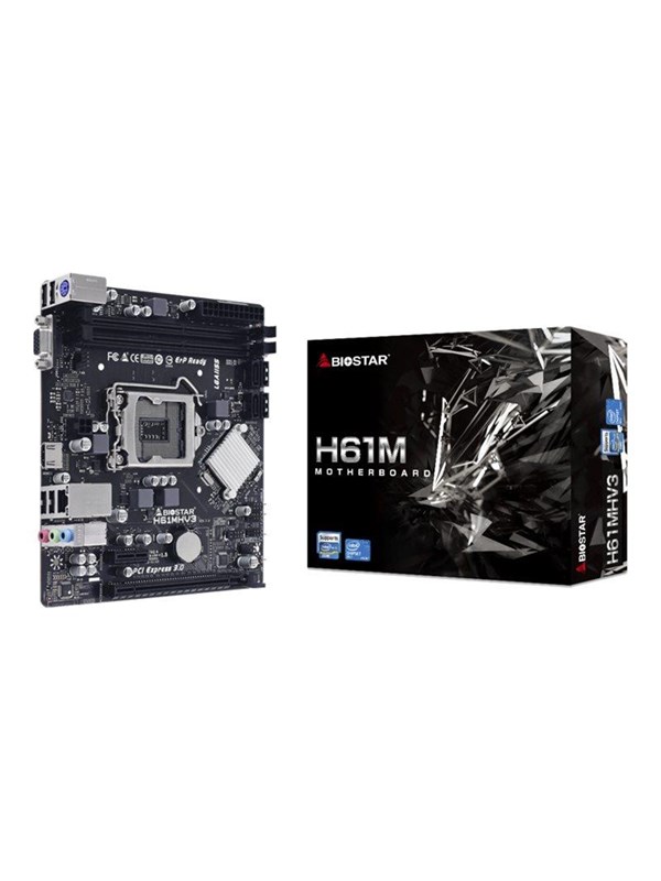 BIOSTAR H61MHV3 Moederbord - Intel H61 Express - Intel LGA1155 - DDR3L (Low Voltage) RAM - Micro-ATX