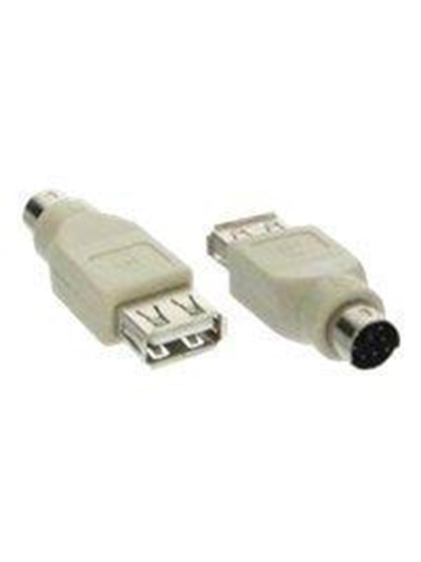 Mini DIN 6-pins PS/2 (m) - USB-A (v) adapter / beige