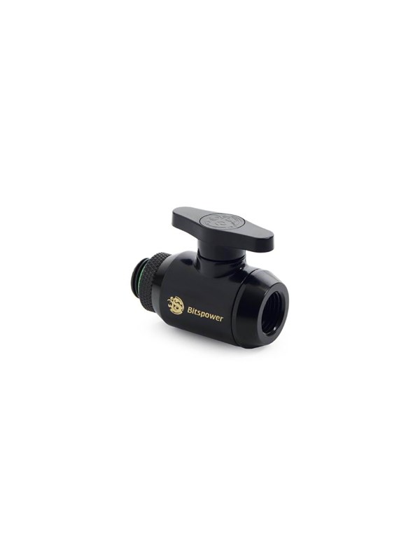 Bitspower Matt Black Mini Valve Rotary G1/4"& Inner G14"With Black Handle