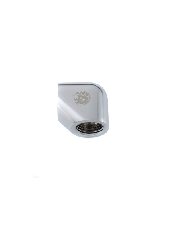 Bitspower Zilver Shining 90-Degree With Dual Inner G1/4" Extender