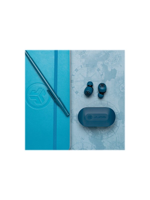 JLab Go Air Volledig Draadloze Oordopjes - Draadloze Oordopjes - Bluetooth Oordopjes - Wireless Earbuds - Draadloze Oortjes- 20 uur Speeltijd - 3 EQ Geluidsinstellingen - Oplaadcase met ingebouwde Oplaadkabel – Blauw
