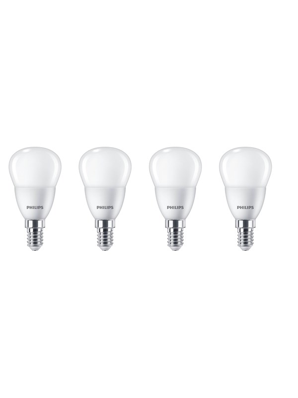 Philips LED spot Mini-ball 5W/827 (40W) Frosted 4-pack E14