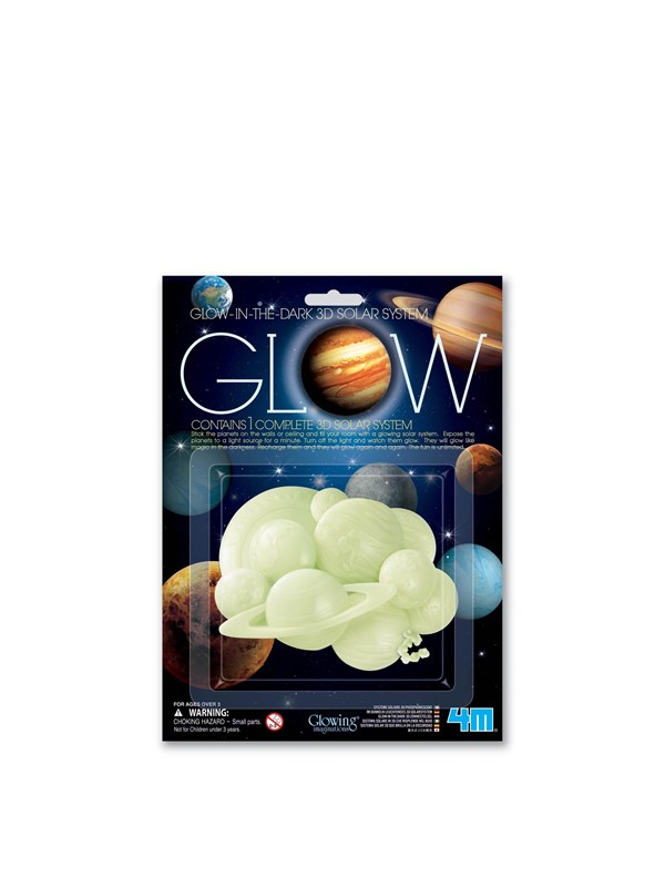 4M Glow In The Dark Stickers - Zonnestelsel - 1 Volledig Planetenstelsel - Muurdecoratie Kids - 3+