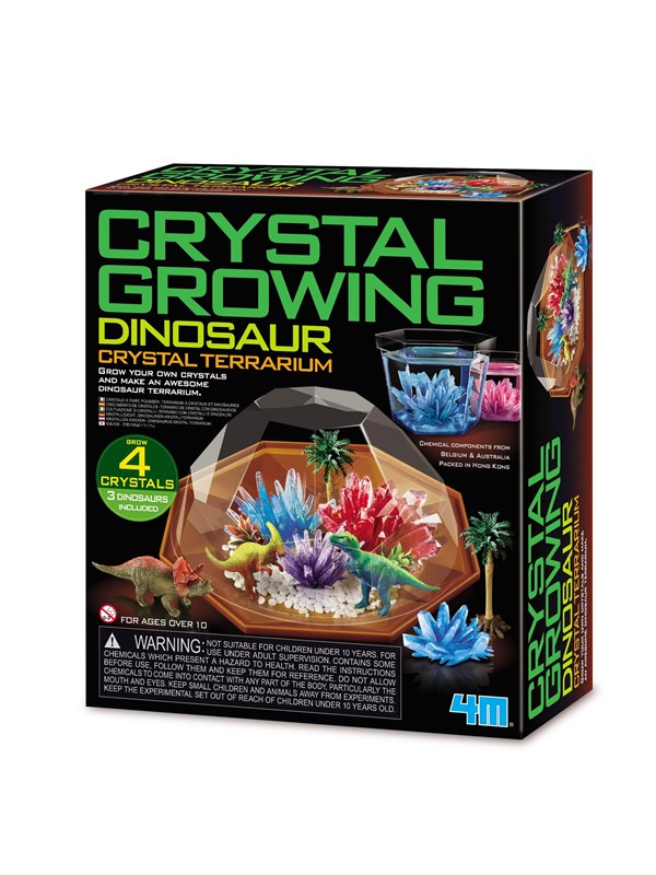 4M Wetenschap en Spel - Groei Kristallen - Dino Terrarium - 4 X Kristal 3 X Dinosaurus - 10+