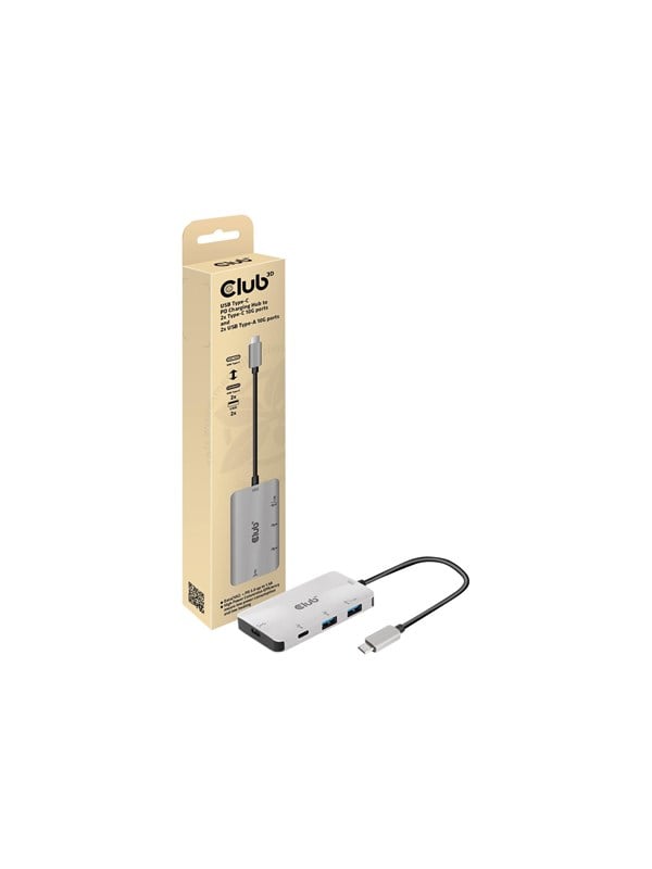 club3D USB 3.2 Gen 1 (USB 3.0) Adapter [1x USB-C stekker - 2x USB-C, USB 3.2 Gen 2 (USB 3.1)] Adapter USB 3.1 Typ C 0 mm