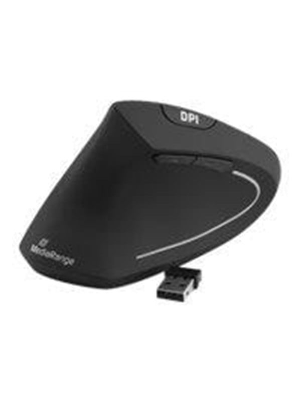 MediaRange - vertical mouse - 2.4 GHz - black - Vertical mouse - Optisch - 6 knoppen - Zwart