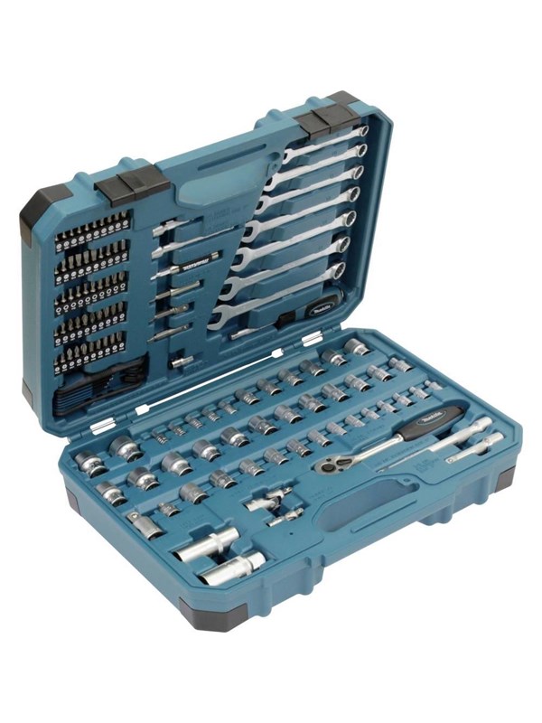 Makita - E-06616 - Gereedschapsset Universeel In koffer 120-delig - 50-delige schroefbitset - 48-delige doppenset - 7x ringsteeksleutels - 8x inbussleutels etc.