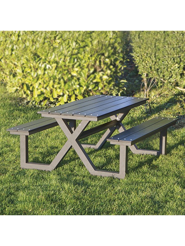 HORTUS Kids picnic Tafel model X Zwart nonwood and Antraciet frame