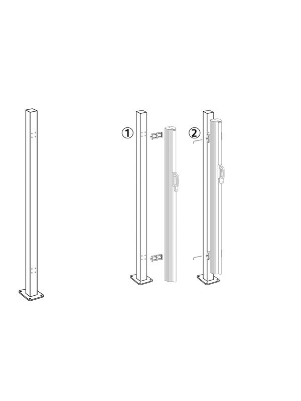 HORTUS Starting post for single wind Scherm