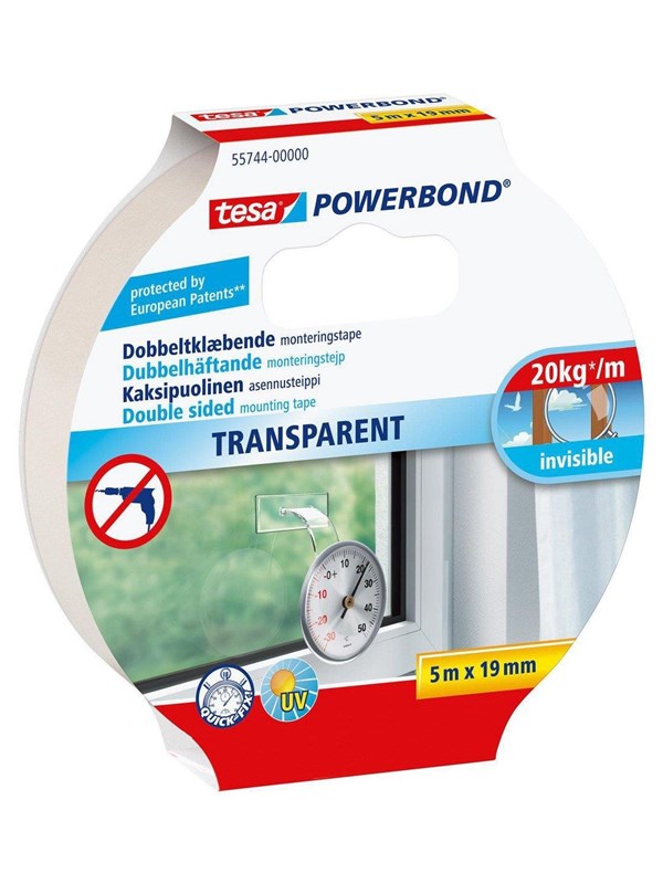 tesa Powerbond Dubbelzijdige montagetape 5m x 19mm