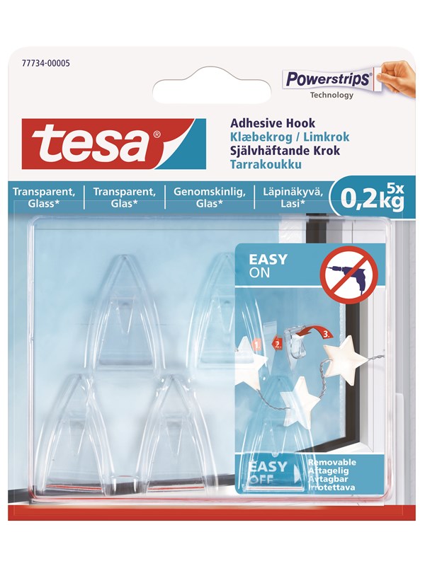 tesa Powerstrips Haak 0,2kg Transparant