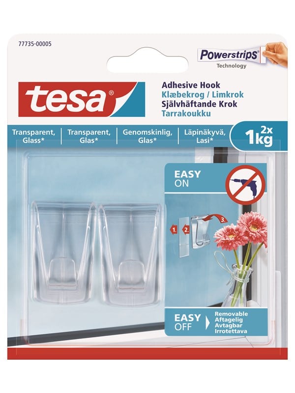tesa Powerstrips Haak 1kg Transparant
