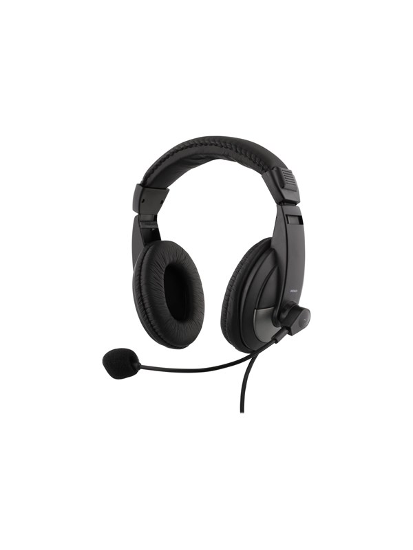 Deltaco HL-50 - Headset - full size - wired - 3.5 mm jack - black
