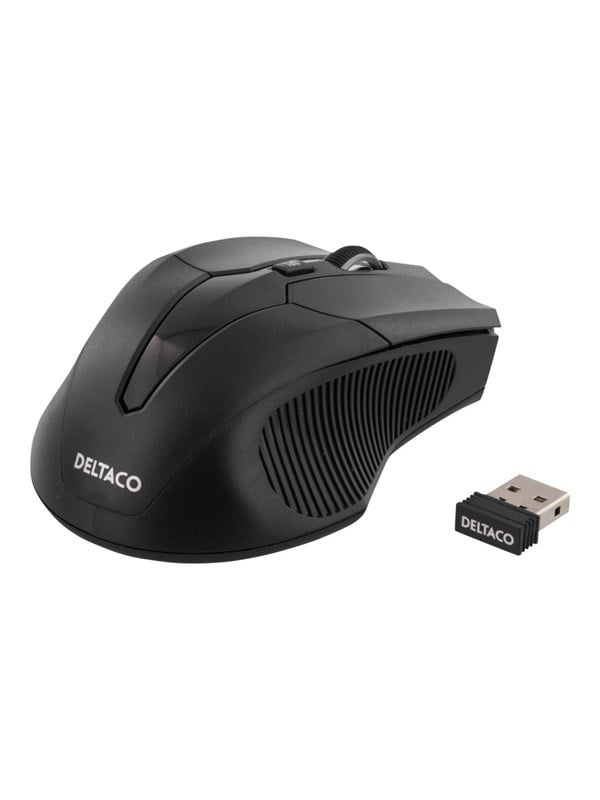 Deltaco MS-776 - Mouse optical 5 buttons wireless USB Black - Muis - Optisch - 5 knoppen - Zwart