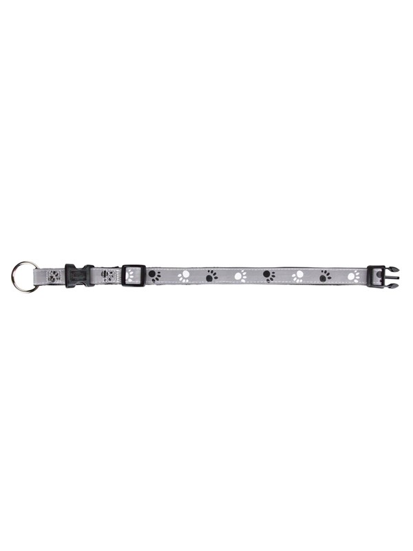 Trixie Zilver Reflect Halsband XS-S: 22-35 cm/15 mm black/silver Grijs