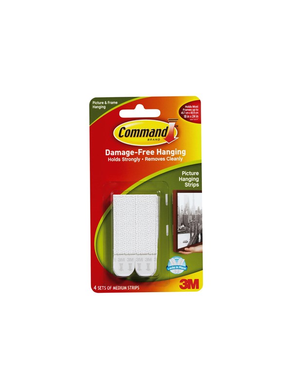 3M Command Gemiddeld Picture Hanging Strips 4-Pack