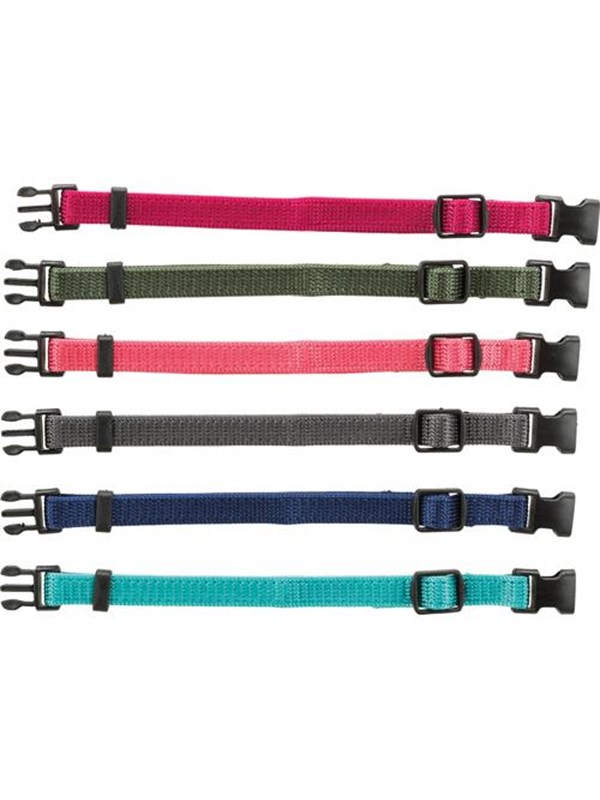 Trixie Junior Set of puppy collars M-L: 22-35 cm/10 mm 6 pcs. fuchsia graphite indigo forest coral ocean