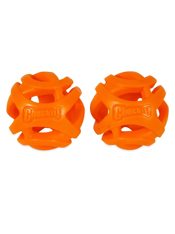Chuckit! Breathe Right Fetch Ball - Hondenspeelgoed - Hondenbal - Drijvend - Small - Ø5 cm - Oranje - 2 Stuks