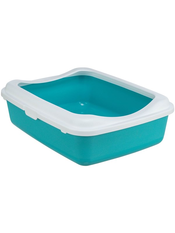 Trixie Klassiek kattentoilet met rand Turquoise/Wit