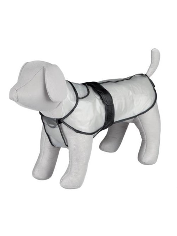 Trixie Regenjas Tarbes M: 46 cm transparant/zwarte bies