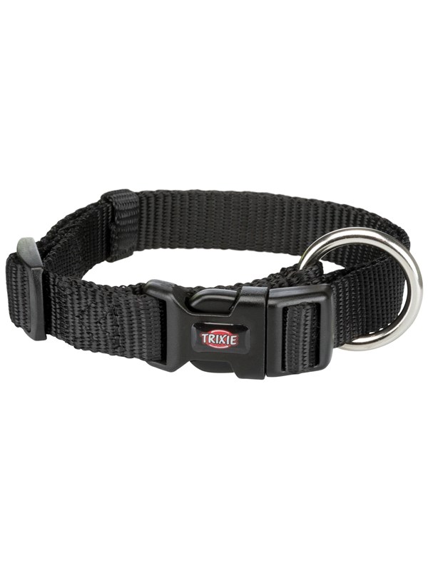 Trixie Premium Halsband S-M: 30-45 cm/15 mm Zwart