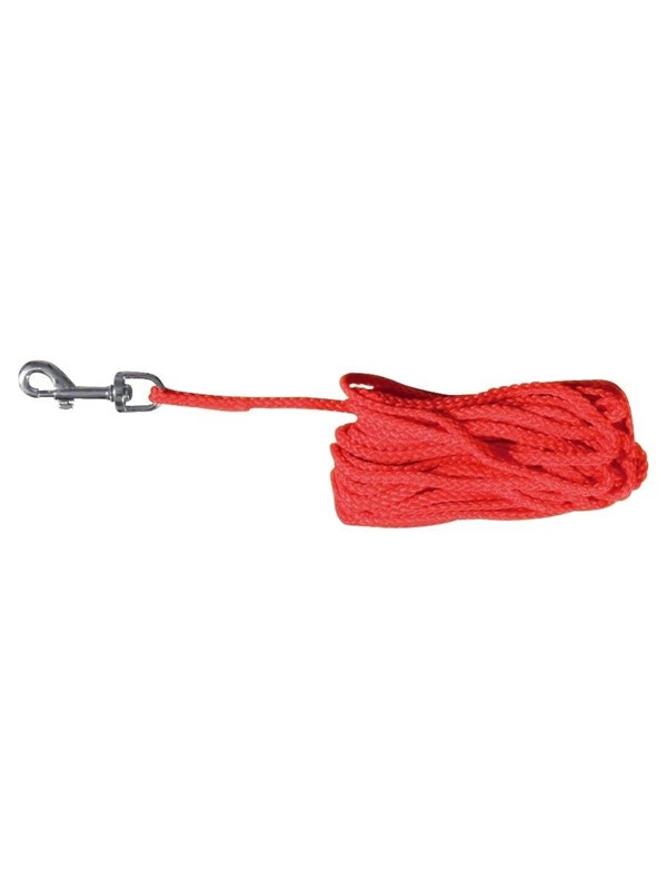 Trixie Tracking leash round S-M: 10 m/ø 5 mm Rood