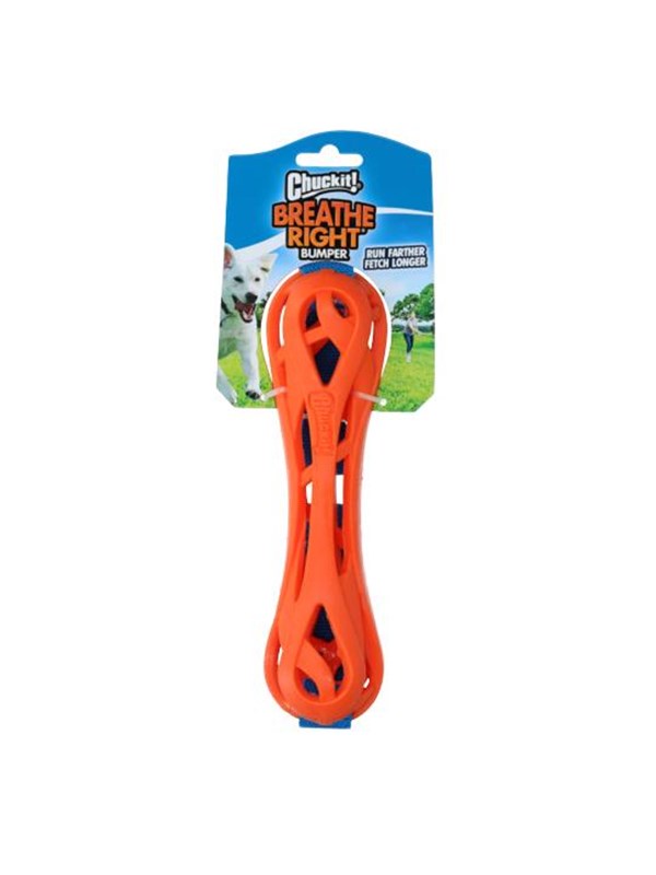 Chuckit! Breathe Right Bumper - Hondenspeelgoed - Apporteerspeelgoed - Drijvend - Duurzaam - Oranje/Blauw - 22 cm
