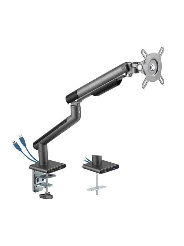 DUTZO Monitor arm voor 1 monitor (17"-32") - Slim USB editie (Zwart)