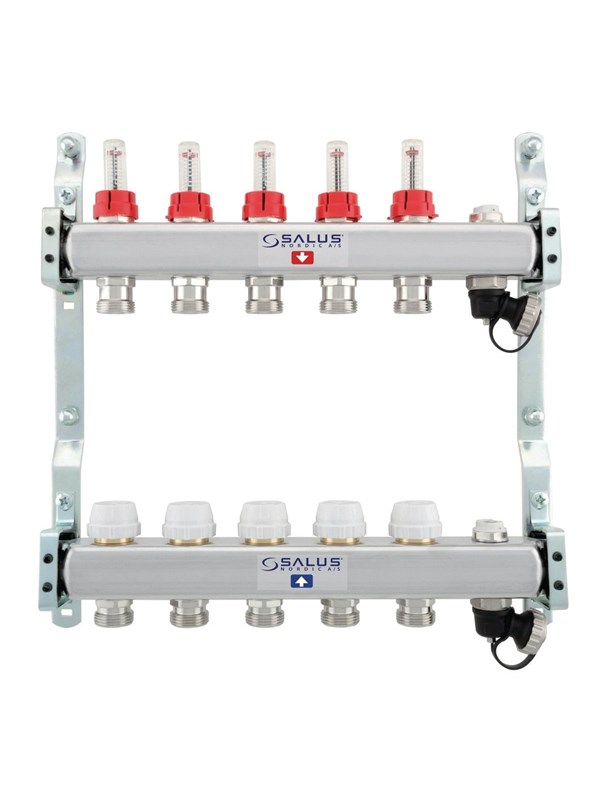Salus Floor heating manifold 9 slings with flowmeter