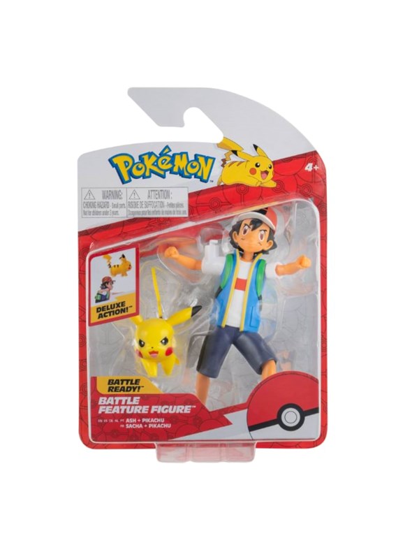 Pokémon Battle Feature Figuur Ash & Pikachu 11cm Action Figuur