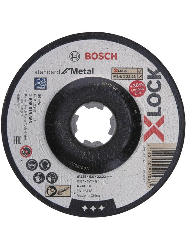 Bosch 2608619366 X-LOCK Slijpschijf (off-set) 1 stuk 125 mm 22,23 mm 1 stuk
