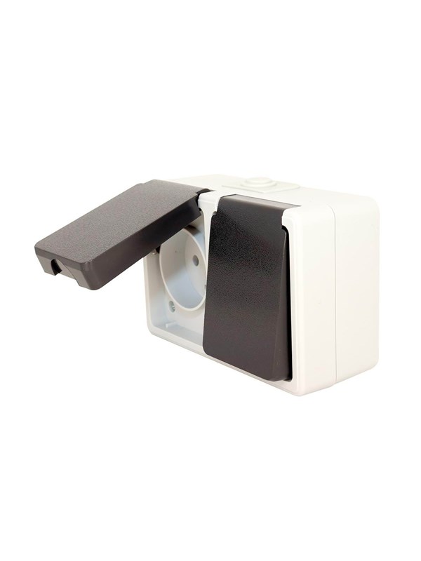 Gripo Dubbele horizontale wandcontactdoos met aarde IP54 13A