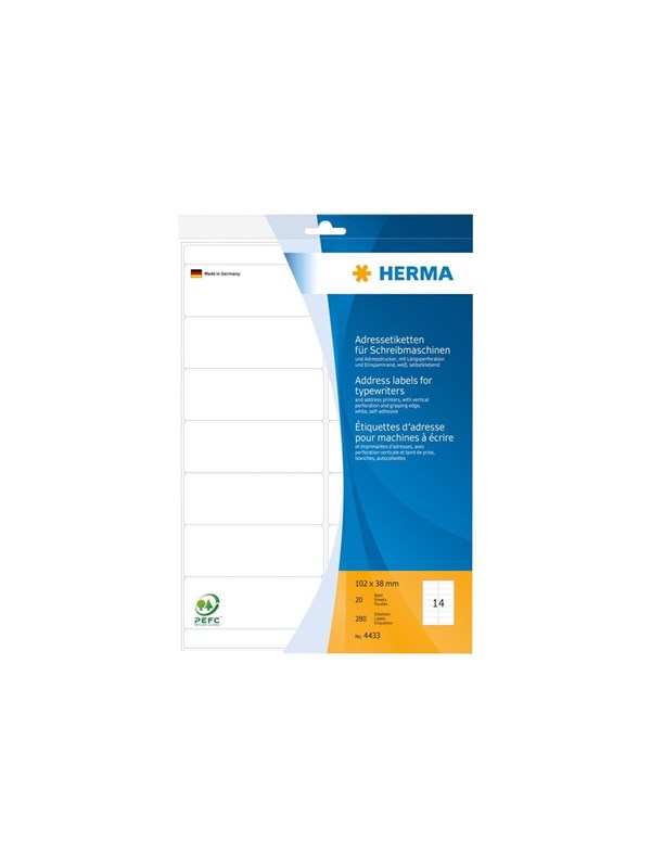 HERMA Adreslabels - mat - 280 labels - 102 x 38 mm