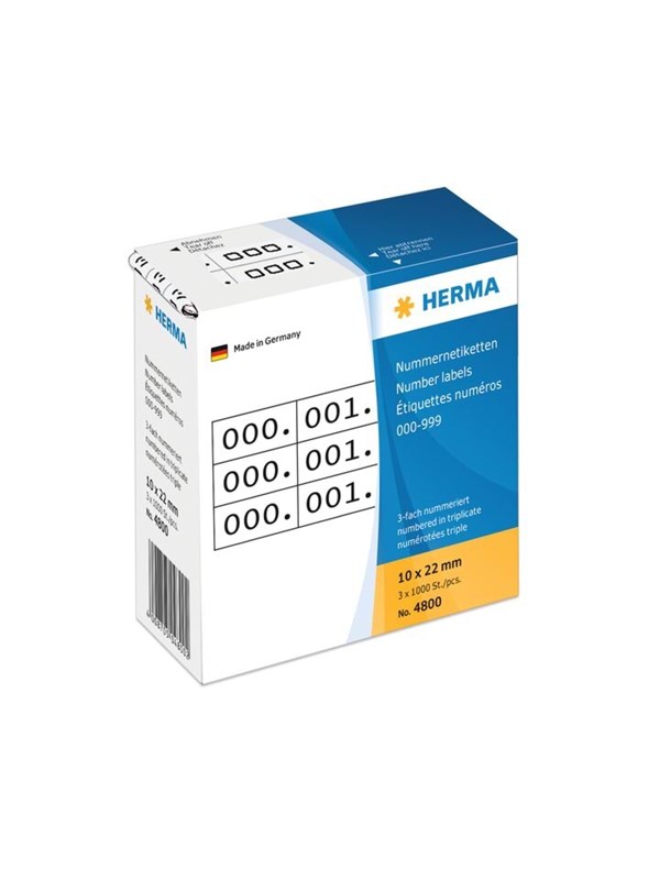 HERMA Zelfklevende nummerlabels - 3000 labels - 10 x 22 mm